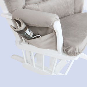 AFG Alice Glider Chair and Ottoman White without Pillow