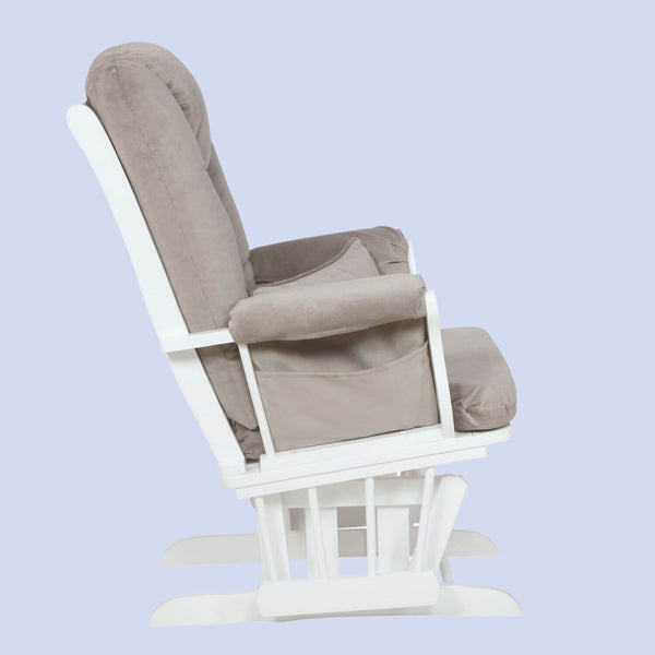 AFG Alice Glider Chair and Ottoman White without Pillow