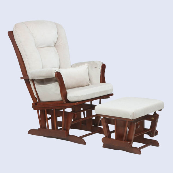 AFG Alice Glider Chair and Ottoman Espresso without Pillow