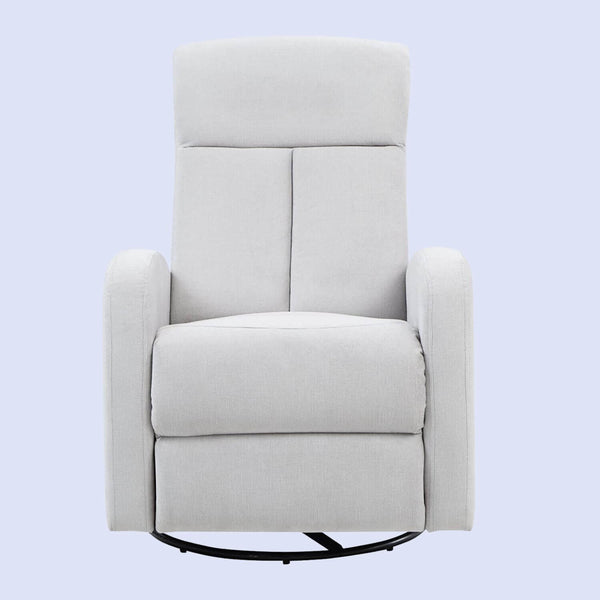 AFG Amber Gray Suede Fabric Upholstery Nursery Swivel Glider Recliner