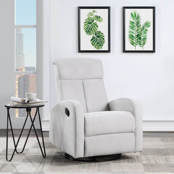 AFG Amber Gray Suede Fabric Upholstery Nursery Swivel Glider Recliner
