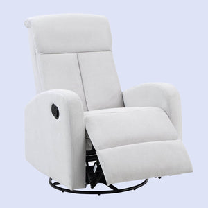 AFG Amber Gray Suede Fabric Upholstery Nursery Swivel Glider Recliner