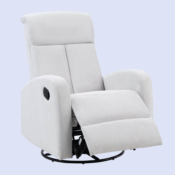 AFG Amber Gray Suede Fabric Upholstery Nursery Swivel Glider Recliner
