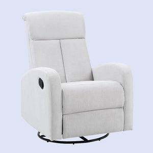 AFG Amber Gray Suede Fabric Upholstery Nursery Swivel Glider Recliner