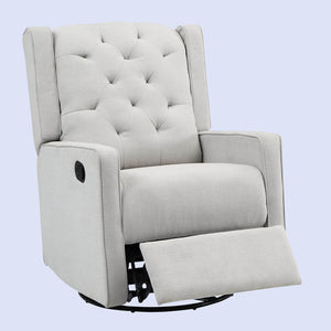 AFG Ava Gray Suede Fabric Upholstery Swivel Glider Recliner