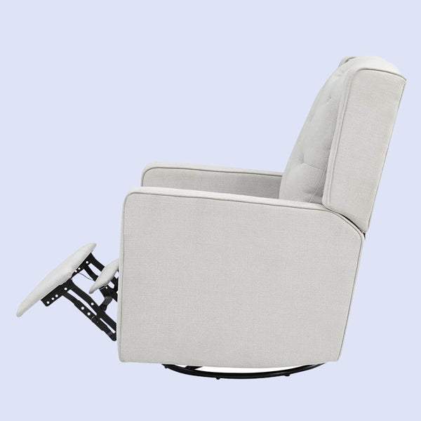 AFG Ava Gray Suede Fabric Upholstery Swivel Glider Recliner