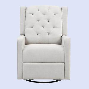 AFG Ava Gray Suede Fabric Upholstery Swivel Glider Recliner