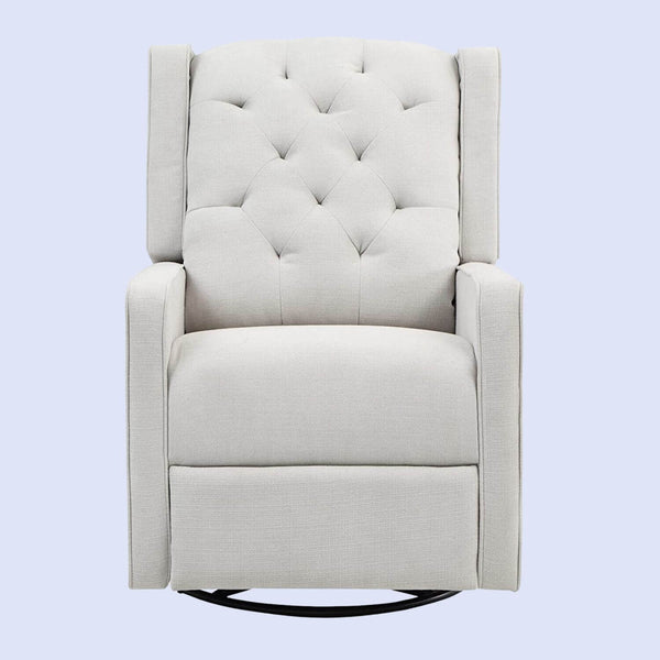 AFG Ava Gray Suede Fabric Upholstery Swivel Glider Recliner