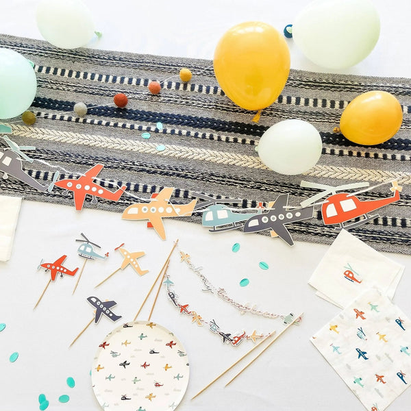 Airplane Birthday Party Banner, 8 Ft Kids Party Decoration