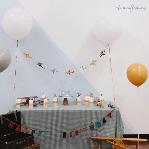 Airplane Birthday Party Banner, 8 Ft Kids Party Decoration