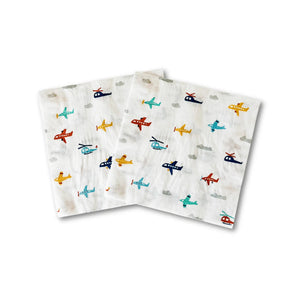 Airplane Party Lunch Napkins for Kids Birthday, 6.5 Inch (24 Pack)