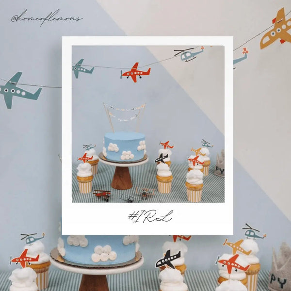 Airplane Cake Topper Banner for Kids Birthday Cake