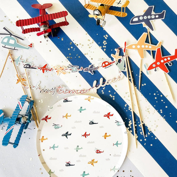 Airplane Cake Topper Banner for Kids Birthday Cake