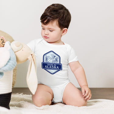 Alaska Baby Onesie - Short sleeve bodysuit for infants, featuring a cozy design and playful graphics.