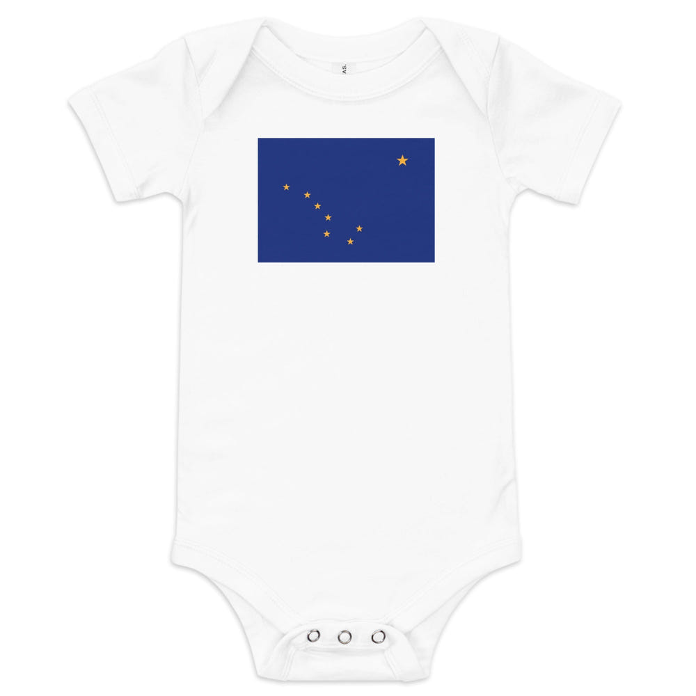 Alaska Stars Baby Onesie - Adorable short sleeve bodysuit for infants, featuring a cute star design.