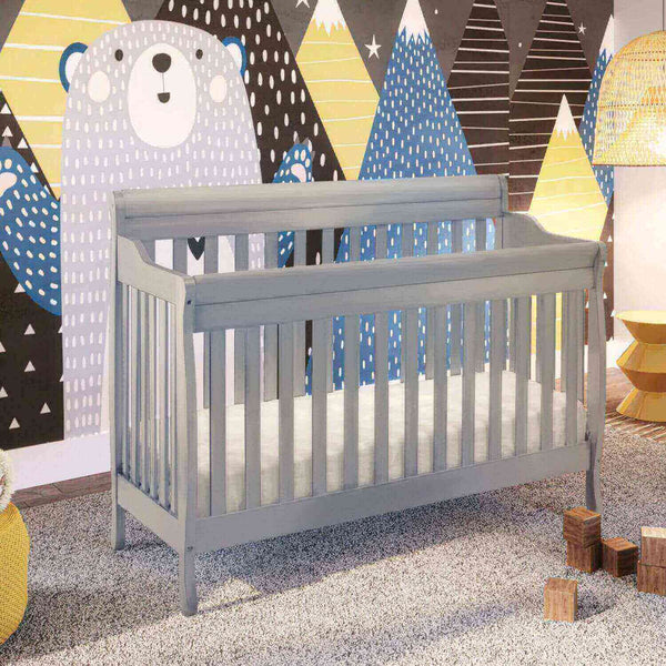AFG Alice 4-in-1 Baby Crib with Guardrail Gray