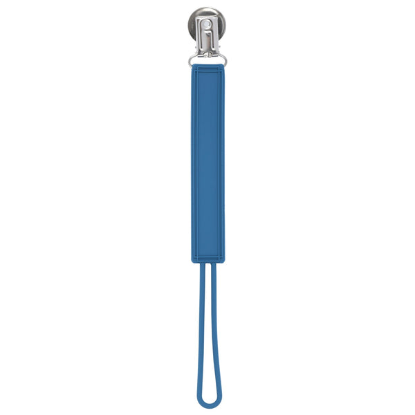 Classic Blue All Silicone One Piece Pacifier Clip