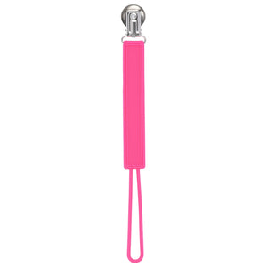Classic Hot Pink Barbie All Silicone One Piece Pacifier Clip