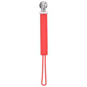 Classic Red All Silicone One Piece Pacifier Clip