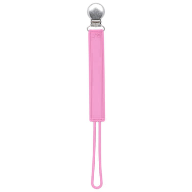 Classic Rose Pink All Silicone One Piece Pacifier Clip