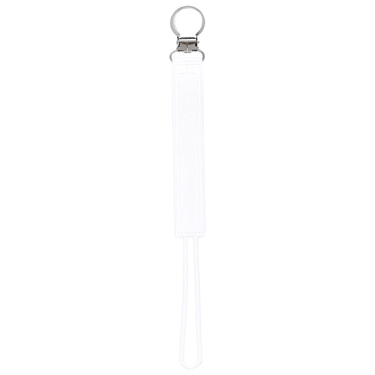 Classic White All Silicone One Piece Pacifier Clip