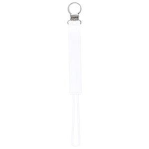 Classic White All Silicone One Piece Pacifier Clip