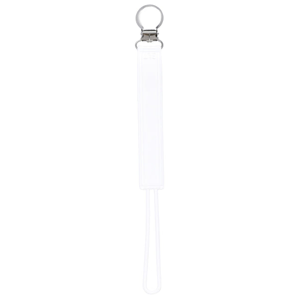 Classic White All Silicone One Piece Pacifier Clip