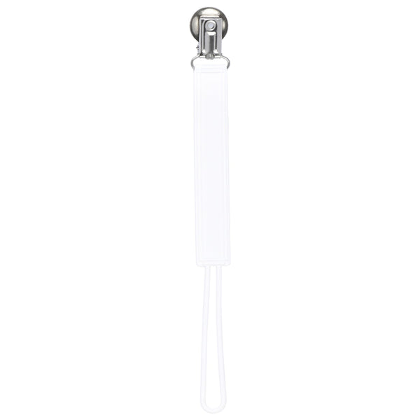 Classic White All Silicone One Piece Pacifier Clip