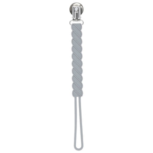 Twist Gray All Silicone One Piece Pacifier Clip