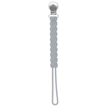 Twist Gray All Silicone One Piece Pacifier Clip