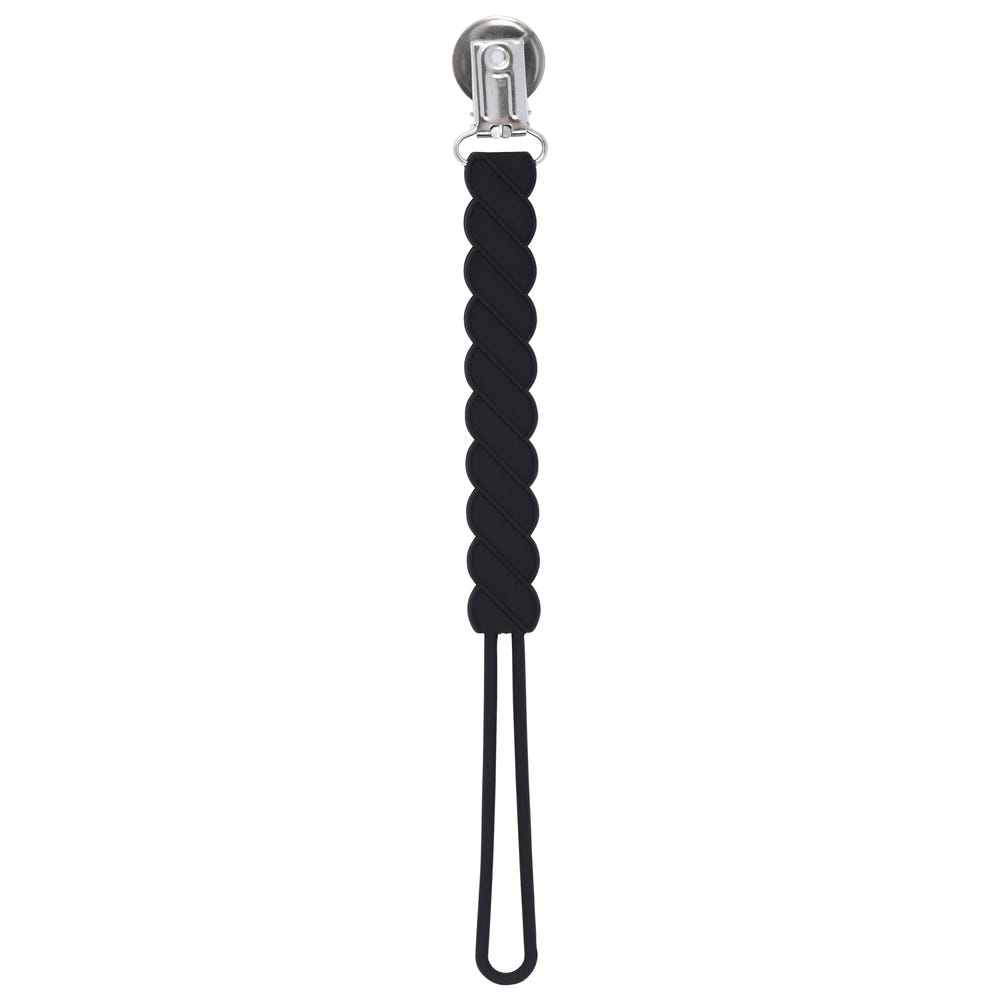 Twist Black All Silicone One Piece Pacifier Clip
