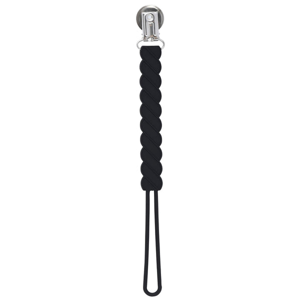 Twist Black All Silicone One Piece Pacifier Clip
