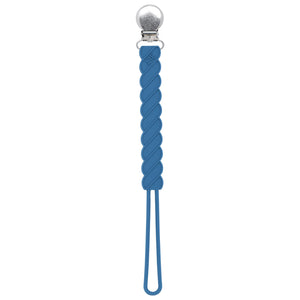 Twist Blue All Silicone One Piece Pacifier Clip