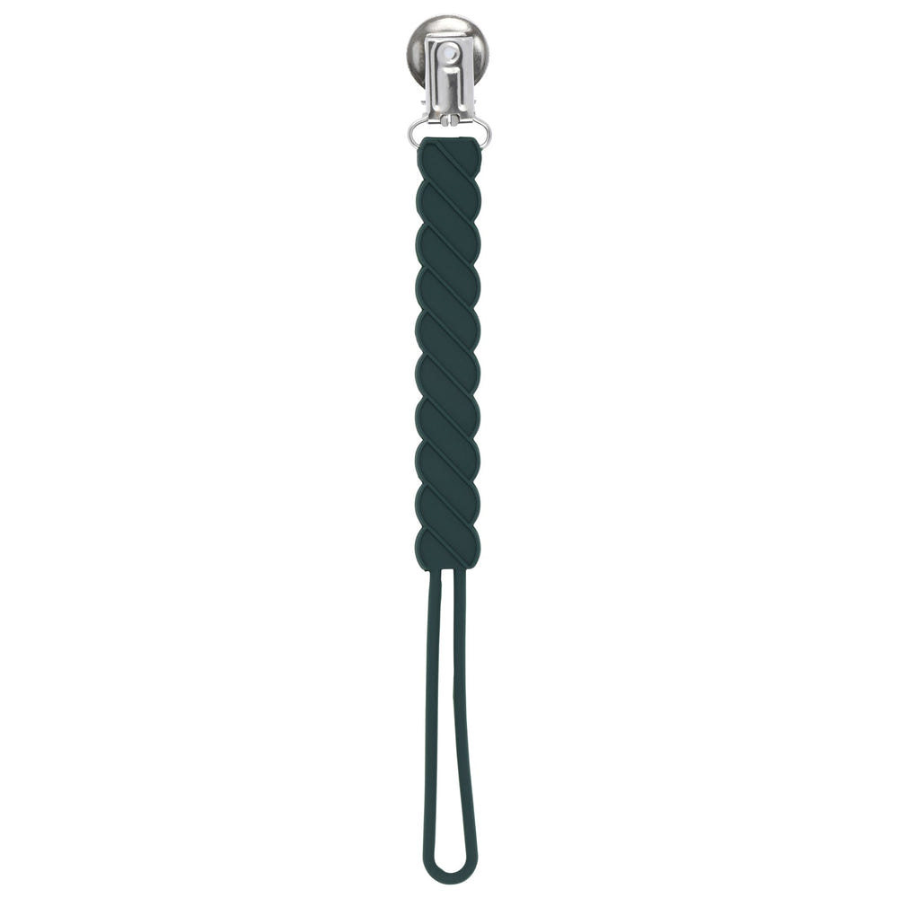Twist Hunter Green All Silicone One Piece Pacifier Clip