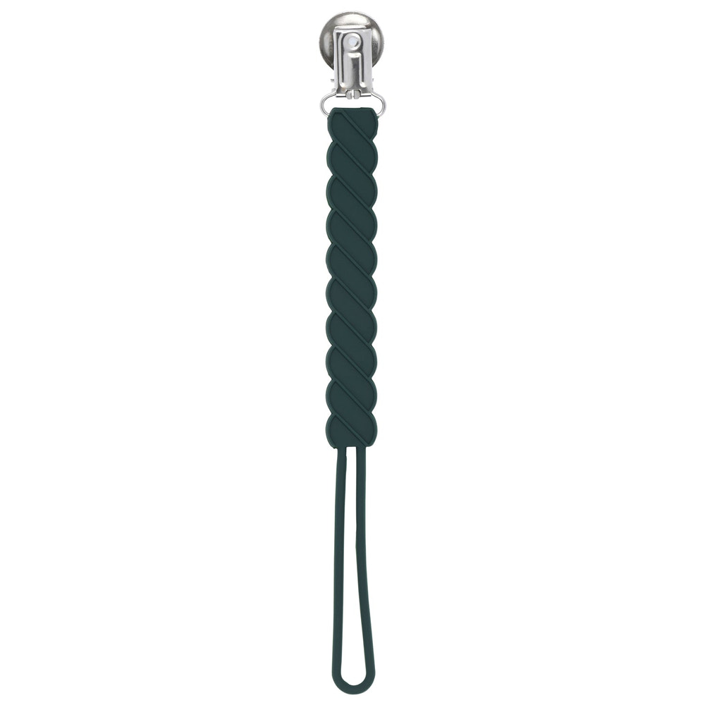 Twist Hunter Green All Silicone One Piece Pacifier Clip