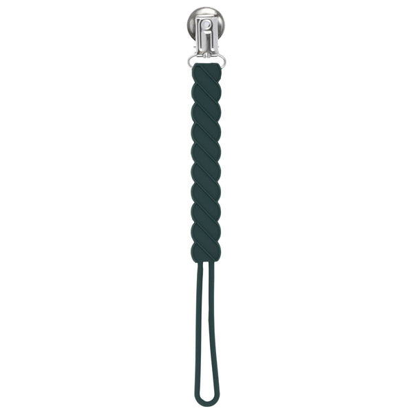 Twist Hunter Green All Silicone One Piece Pacifier Clip