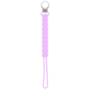 Twist Lavender Purple All Silicone One Piece Pacifier Clip