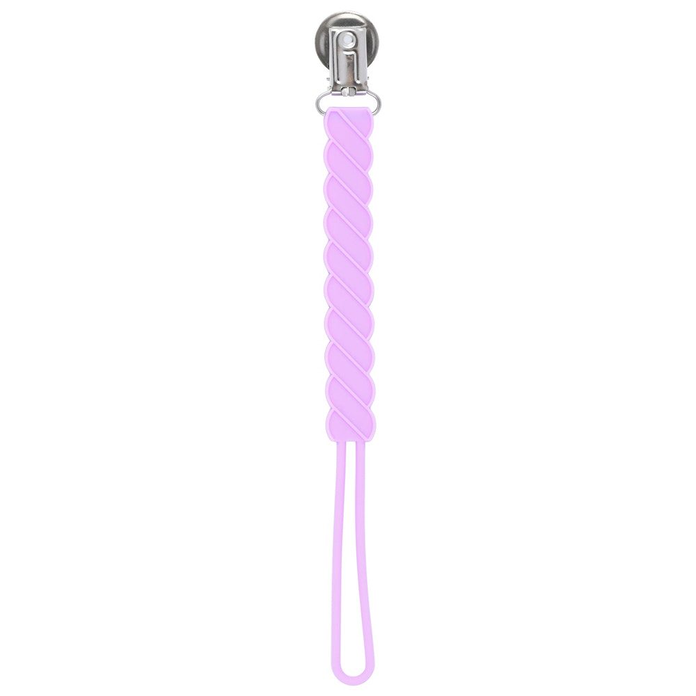 Twist Lavender Purple All Silicone One Piece Pacifier Clip
