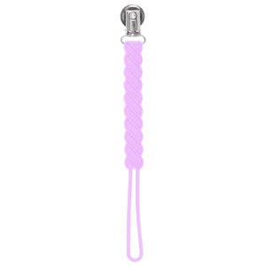 Twist Lavender Purple All Silicone One Piece Pacifier Clip
