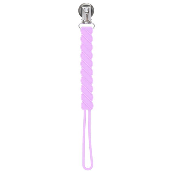 Twist Lavender Purple All Silicone One Piece Pacifier Clip