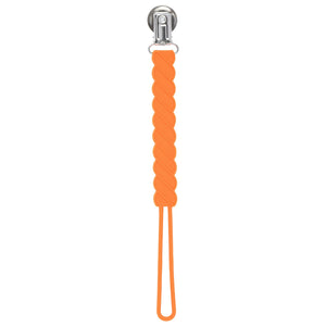 Twist Orange All Silicone One Piece Pacifier Clip