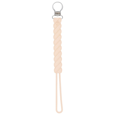 Twist Tan Neutral All Silicone One Piece Pacifier Clip