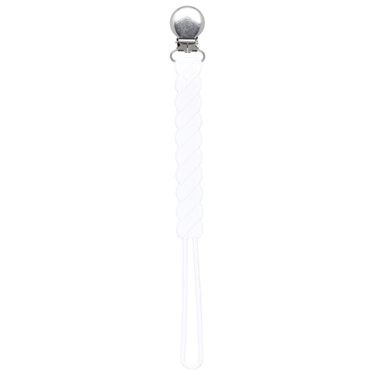Twist White All Silicone One Piece Pacifier Clip