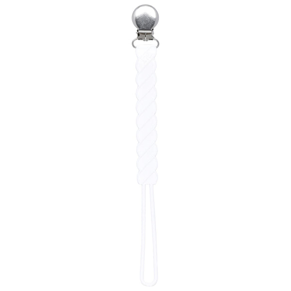 Twist White All Silicone One Piece Pacifier Clip