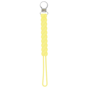 Twist Baby Yellow All Silicone One Piece Pacifier Clip