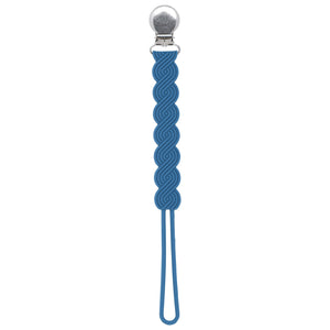 Waverly Blue All Silicone One Piece Pacifier Clip