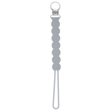 Waverly Gray All Silicone One Piece Pacifier Clip