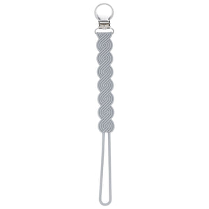 Waverly Gray All Silicone One Piece Pacifier Clip