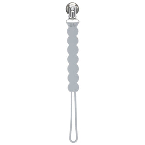 Waverly Gray All Silicone One Piece Pacifier Clip