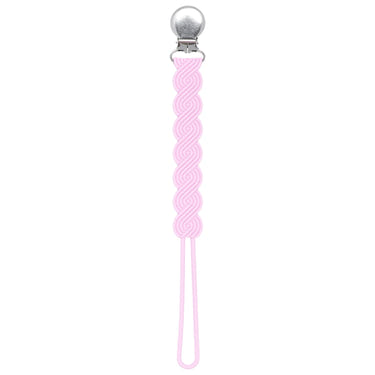 Waverly Pink All Silicone One Piece Pacifier Clip